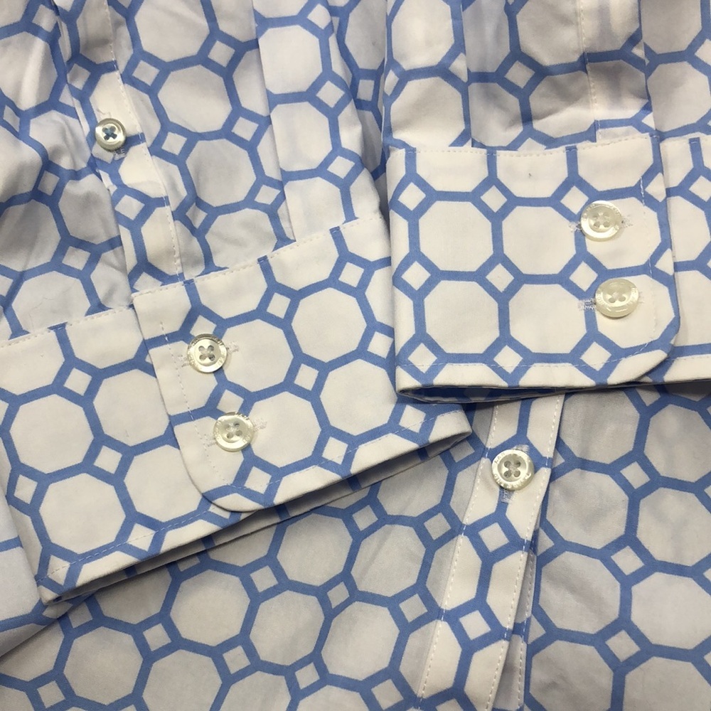 Lands’ End Shirt Periwinkle No Iron Supima Cotton Button Down Women’s 26W - Picture 10 of 11
